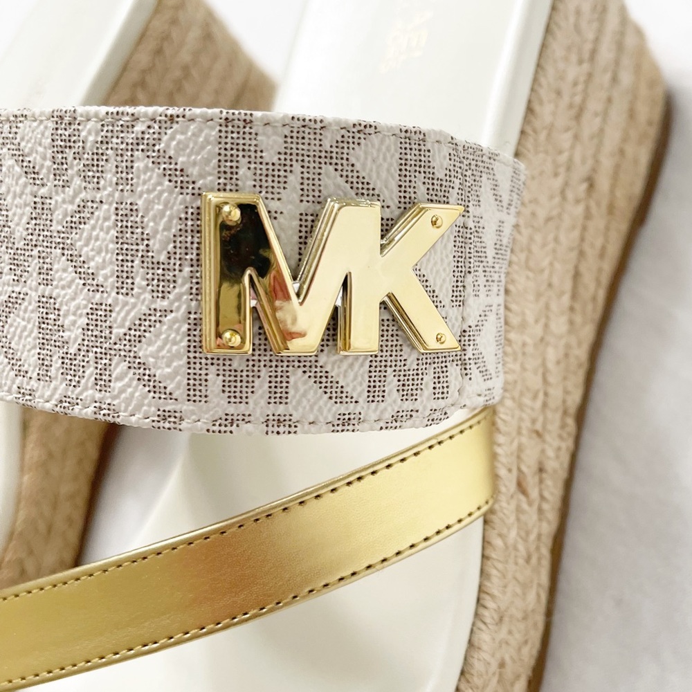 Women Michael Kors Sidney Mid Wedge Slip On Sandal - Picture 9 of 11